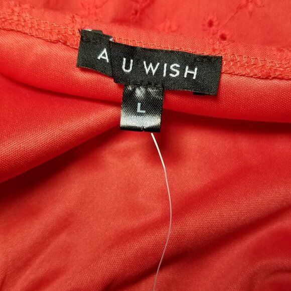 AS U WISH Red Summer Dress Womens Size Large Eyelet Cottage Milkmaid NWT - Picture 8 of 9